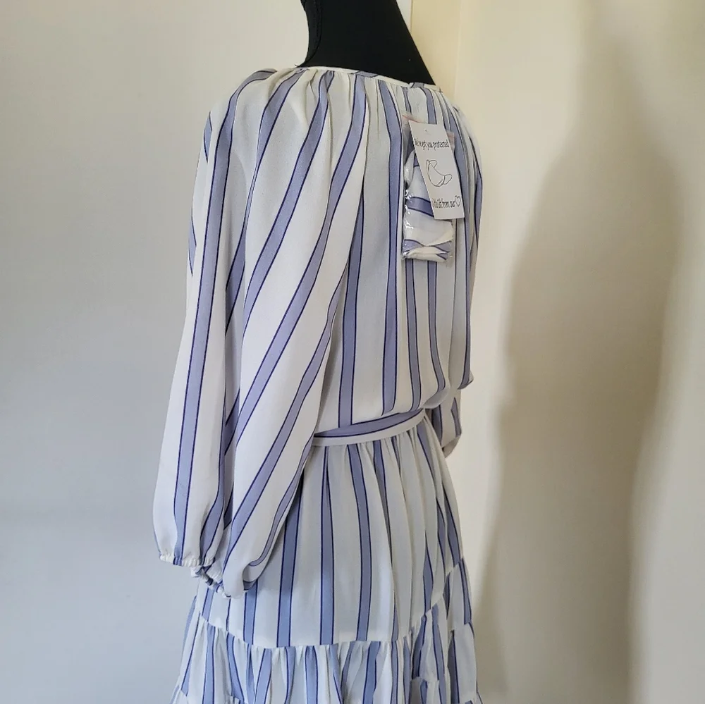 GABBY SKYE Striped Blue and White Dress - Picture 4 of 14